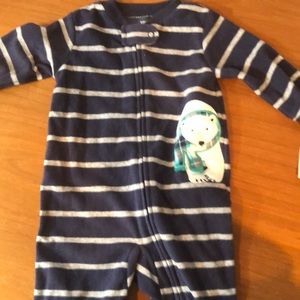 Carters fleece polar bear footie NWT